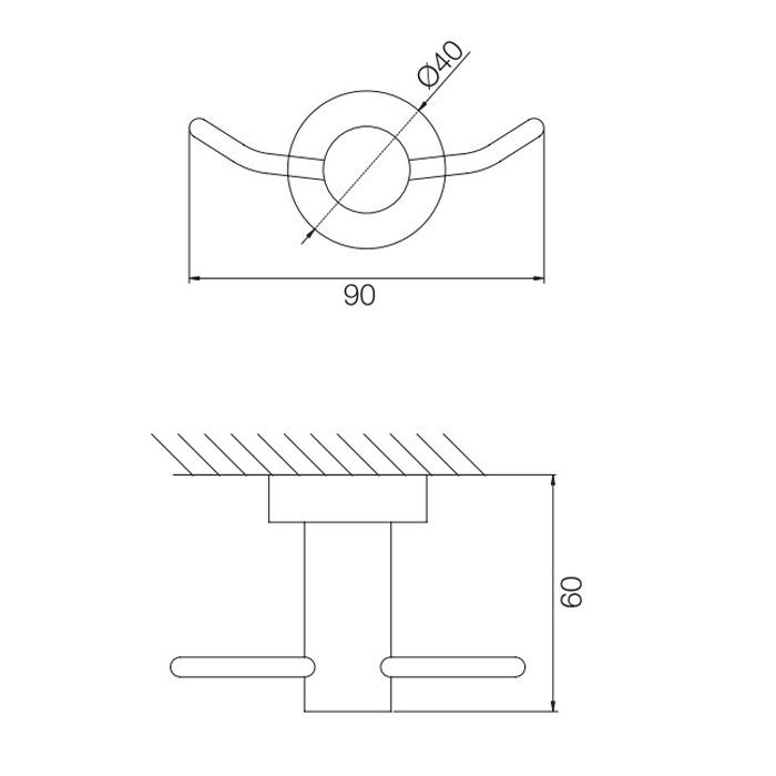 Fima Carlo Frattini Rotola Крючок двойной, цвет: хром F6004/3CR