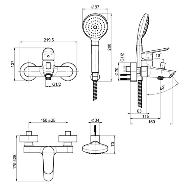 Fima Carlo Frattini Spot Смеситель, без душевого комплекта, цвет: хром F3004CR