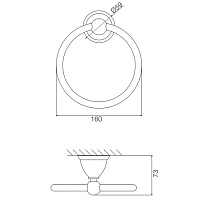 Fima Carlo Frattini Style Полотенцедержатель-кольцо, цвет: хром F6042/1CR