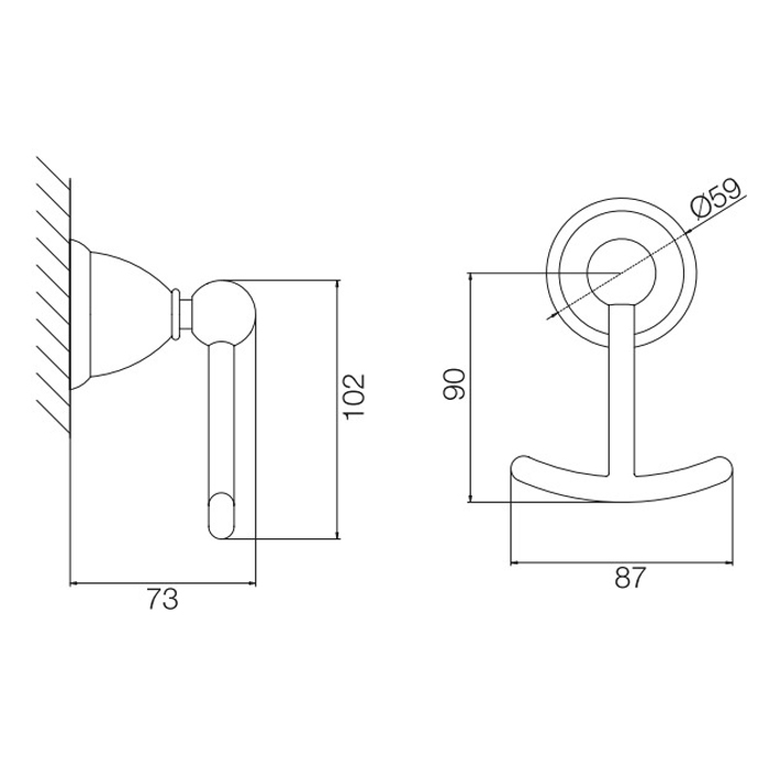 Fima Carlo Frattini Style Крючок двойной, цвет: хром F6044/2CR