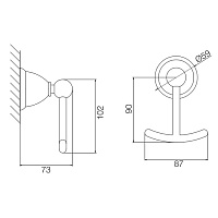 Fima Carlo Frattini Style Крючок двойной, цвет: хром F6044/2CR