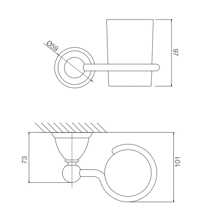 Fima Carlo Frattini Style Стакан с держателем, цвет: хром F6043/1CR