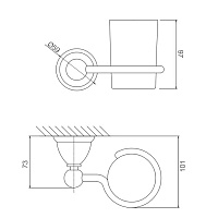 Fima Carlo Frattini Style Стакан с держателем, цвет: хром F6043/1CR