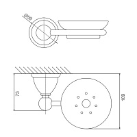 Fima Carlo Frattini Style Мыльница со стеклянной чашей, подвесная, цвет: хром F6043/2CR