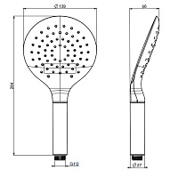 Fima Carlo Frattini Wellness Ручной душ, 3 режима, цвет: хром F2646CR