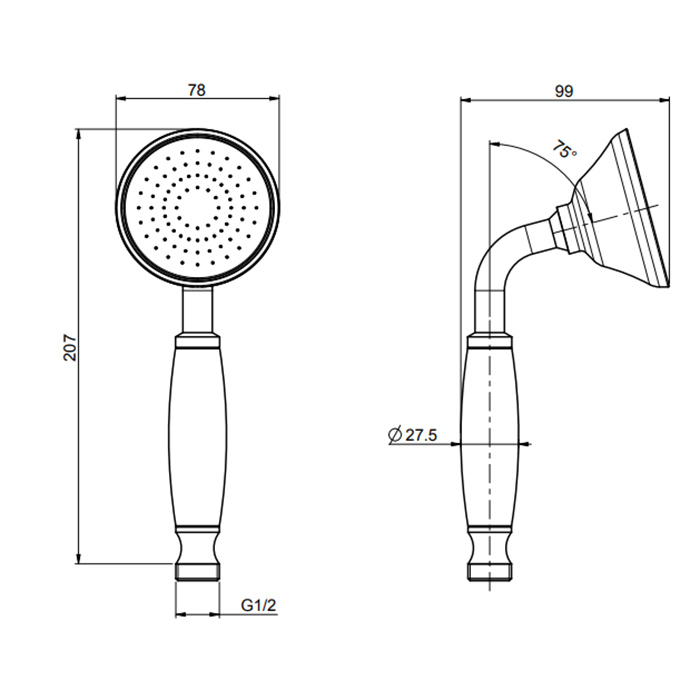Fima Carlo Frattini Wellness Ручной душ, цвет: хром F2059CR