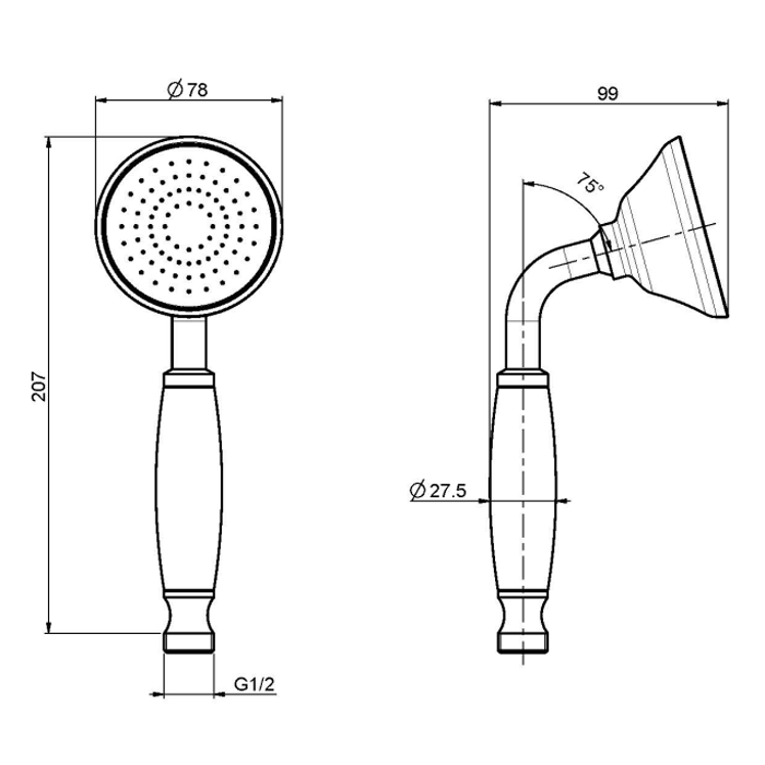 Fima Carlo Frattini Wellness Ручной душ, цвет: хром F2104CR