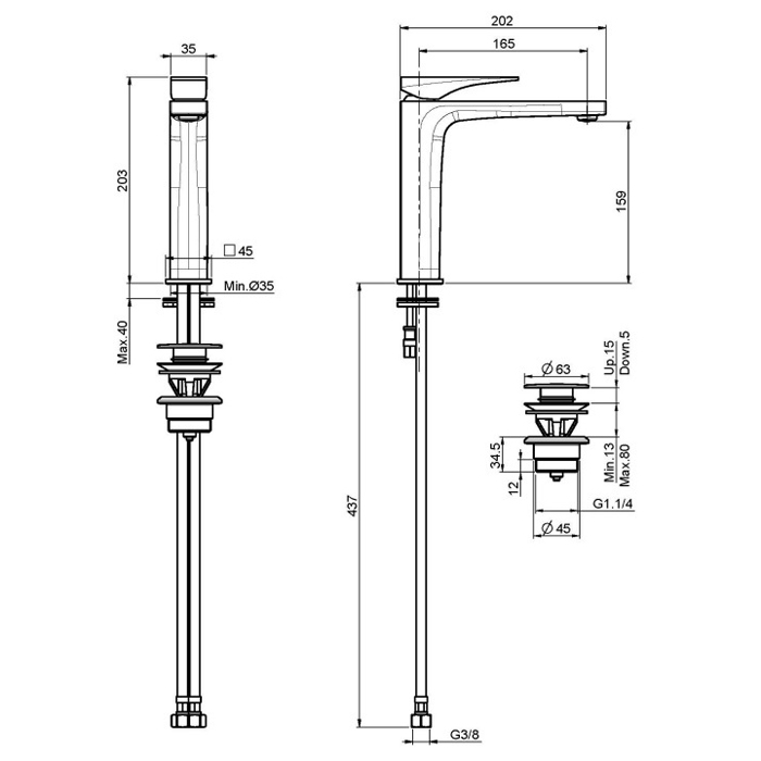 Fima Carlo Frattini Zeta Смеситель на раковину, высокий, цвет: хром F3961LNCR