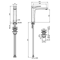 Fima Carlo Frattini Zeta Смеситель на раковину, высокий, цвет: хром F3961LNCR