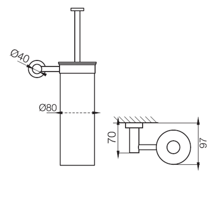 Fima Carlo Frattini Rotola Ёршик настенный, цвет: чёрный матовый F6006/2NS