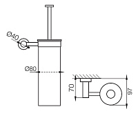Fima Carlo Frattini Rotola Ёршик настенный, цвет: чёрный матовый F6006/2NS