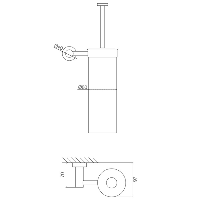 Fima Carlo Frattini Rotola Ершик настенный, цвет: хром F6006/2CR
