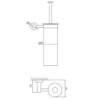 Fima Carlo Frattini Rotola Ершик настенный, цвет: хром F6006/2CR