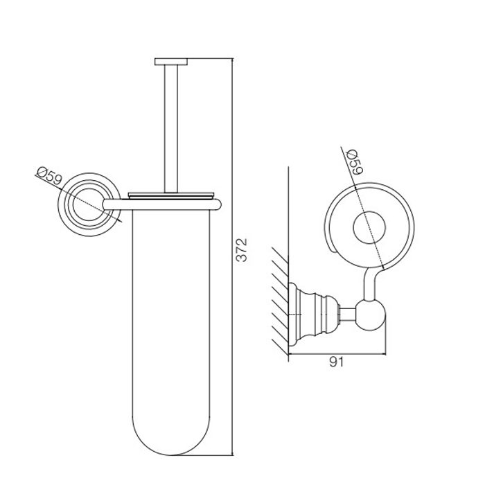 Fima Carlo Frattini Victory Ершик для унитаза подвесной со стеклянной колбой, цвет: хром F6066/1CR