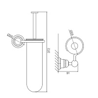 Fima Carlo Frattini Victory Ершик для унитаза подвесной со стеклянной колбой, цвет: хром F6066/1CR