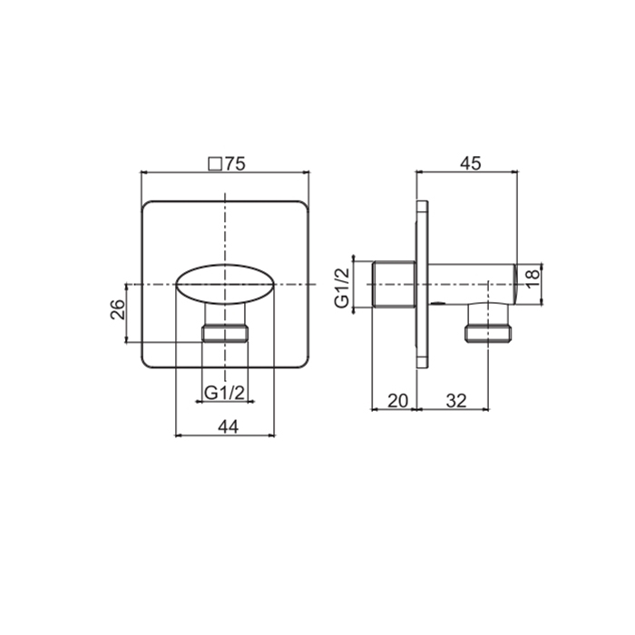 Fima Carlo Frattini Wellness Подвод воды 1/2”, цвет: хром F2368CR
