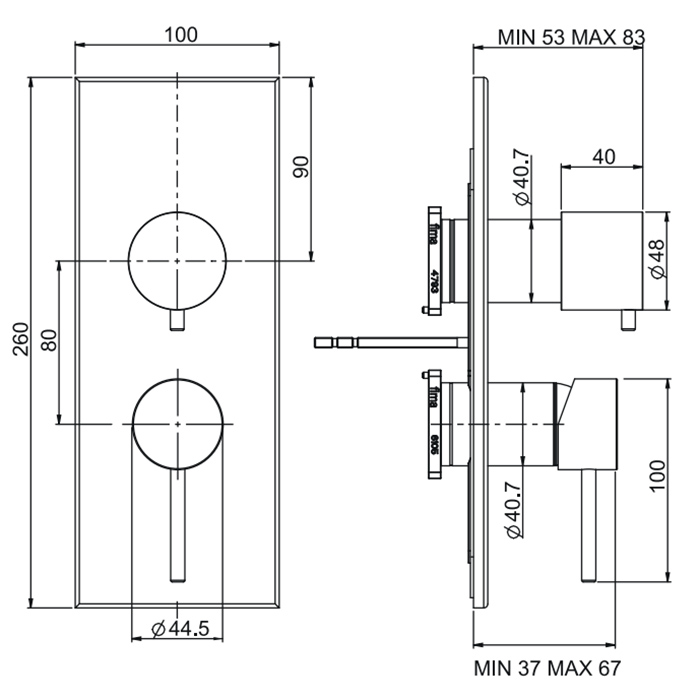 Fima Carlo Frattini Spillo Steel Смеситель для душа, цвет нержавейка F3079X6INOX