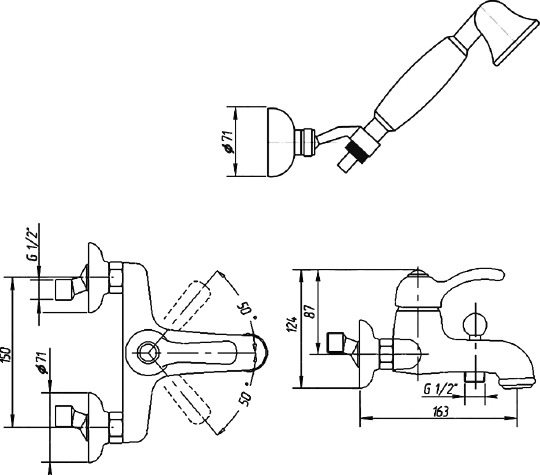 Migliore Lem Смеситель для ванны монокомандный внешний, цвет: хром 25873