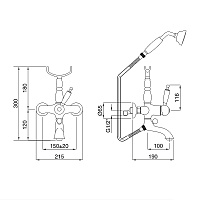 Смеситель Migliore Oxford для ванны с душем 19193
