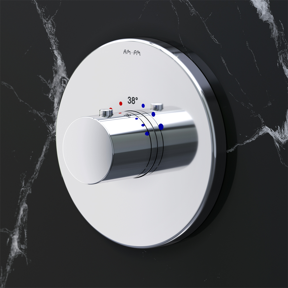 Am.Pm Like Смеситель для душа встраиваемый, внешняя часть, 1 потребитель, цвет: хром глянцевый F8075500