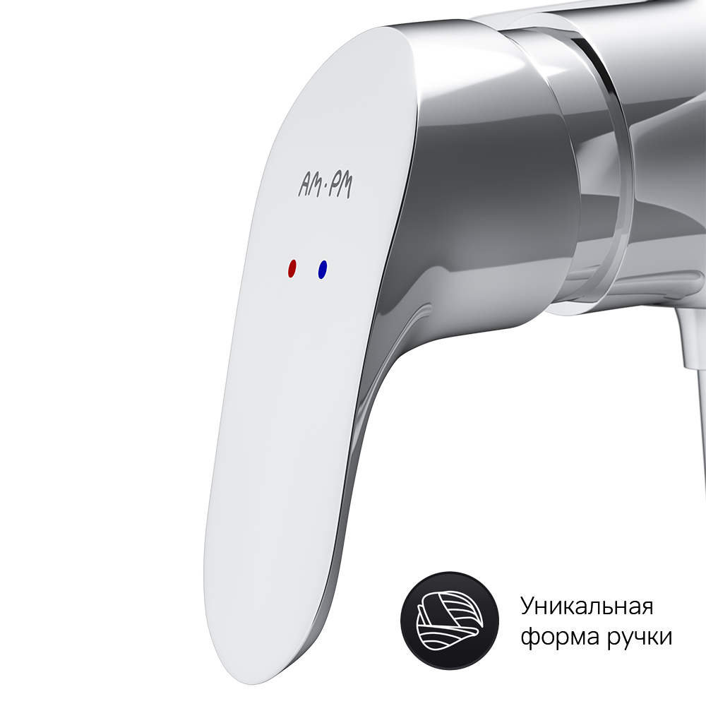 Am.Pm Like Смеситель для душа настенный, без душевого комплекта, цвет: хром глянцевый F8020016