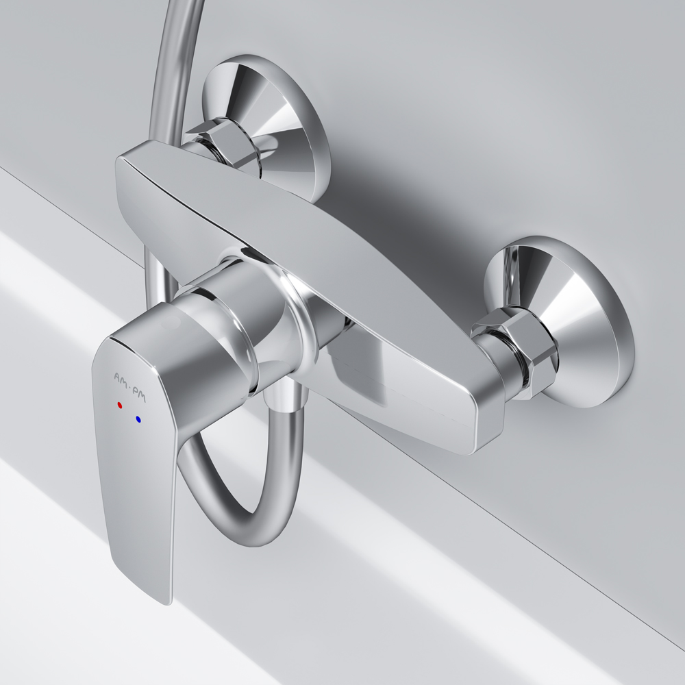 Am.Pm Gem Смеситель для душа настенный, без душевого комплекта, цвет: хром глянцевый F90A20000