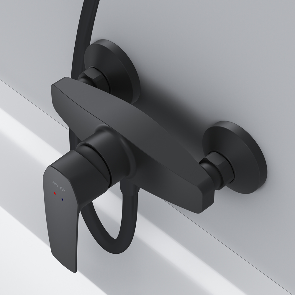 Am.Pm Gem Смеситель для душа настенный, без душевого комплекта, цвет: черный матовый F90A20022