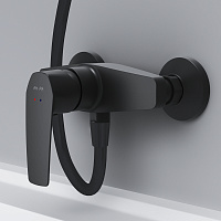 Am.Pm Gem Смеситель для душа настенный, без душевого комплекта, цвет: черный матовый F90A20022