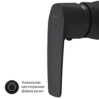 Am.Pm Gem Смеситель для душа настенный, без душевого комплекта, цвет: черный матовый F90A20022