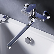 Am.Pm Gem Смеситель для ванны без душевого комплекта, излив 32 см, цвет: хром глянцевый F90A90000