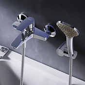 Am.Pm Gem Смеситель для ванны с душевым комплектом, излив 17,9 см, цвет: хром глянцевый F90A15000