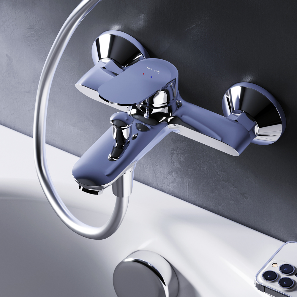 Am.Pm Sunny Смеситель для ванны без душевого комплекта, излив 17,9 см, цвет: хром глянцевый F85C10000