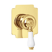 Migliore Ermitage Смеситель скрытого монтажа монокомандный, ручка белая, цвет: золото 18630