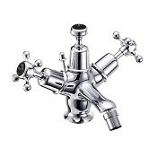 Burlington Claremont Смеситель для биде на 1 отверстие, с донным клапаном, цвет: хром/черный глянец CL13-QT BLA