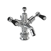 Burlington Regent Смеситель для биде на 1 отверстие, донный клапан, цвет: хром/черный глянец KER13-QT BLA