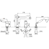 Смеситель Migliore Oxford на борт ванны 19154