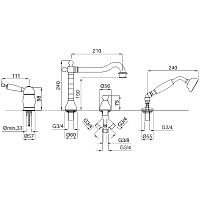Смеситель Migliore Oxford на борт ванны 19213