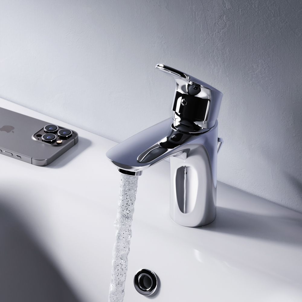 Am.Pm Like Смеситель для раковины на 1 отверстие, с д/к, длина излива 11 см, цвет: хром глянцевый F8092116