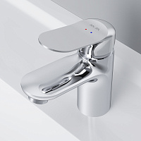 Am.Pm Sunny Смеситель для раковины на 1 отверстие, без д/к, длина излива 9,5 см, цвет: хром глянец F85C02100