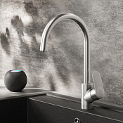 Am.Pm Like Смеситель для кухни с возможностью подключения фильтра, гибкий излив, цвет: сатин глянец F8007711