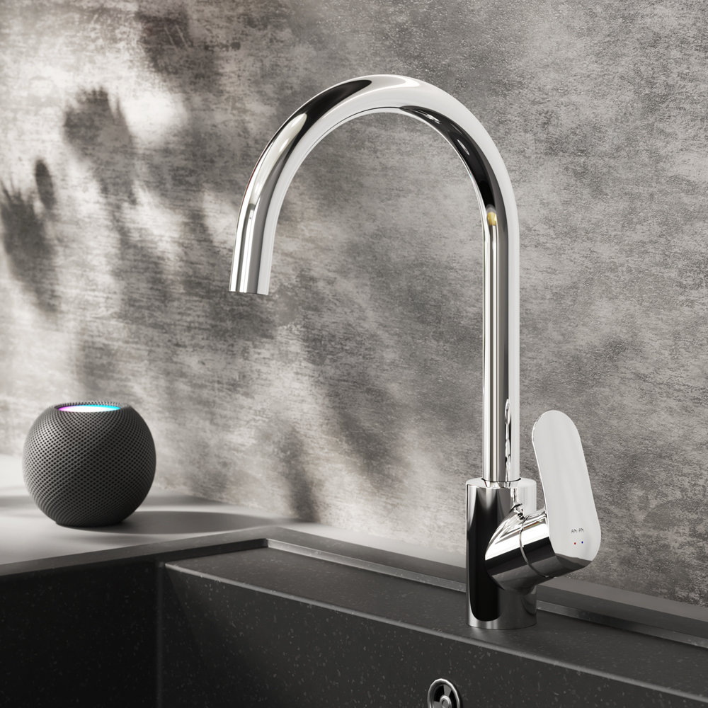 Am.Pm Like Смеситель для кухни, высота излива 27 см, цвет: хром глянцевый F8007100