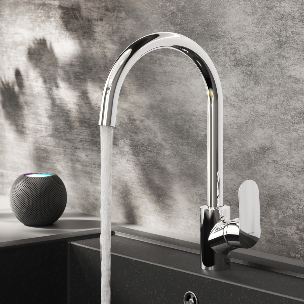 Am.Pm Like Смеситель для кухни, высота излива 27 см, цвет: хром глянцевый F8007100