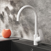 Am.Pm Like Смеситель для кухни, высота излива 27 см, цвет: белый матовый F8007133