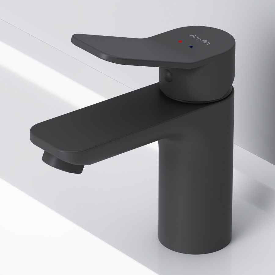 Am.Pm X-Joy Смеситель для раковины на 1 отверстие, без д/к, длина излива 10 см, цвет: черный матовый F85A02122