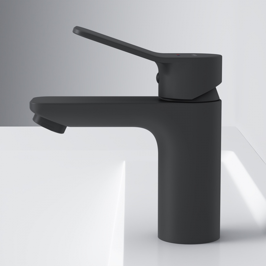 Am.Pm X-Joy Смеситель для раковины на 1 отверстие, без д/к, длина излива 10 см, цвет: черный матовый F85A02122