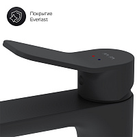 Am.Pm X-Joy Смеситель для раковины на 1 отверстие, без д/к, длина излива 10 см, цвет: черный матовый F85A02122