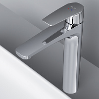 Am.Pm Gem Смеситель для раковины высокий на 1 отверстие, без д/к, излив 15,5 см, цвет: хром глянец F90A92000