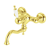 Migliore Oxford Cucina Смеситель для кухни монокомандный настенный, излив 18 см, цвет: золото 25904