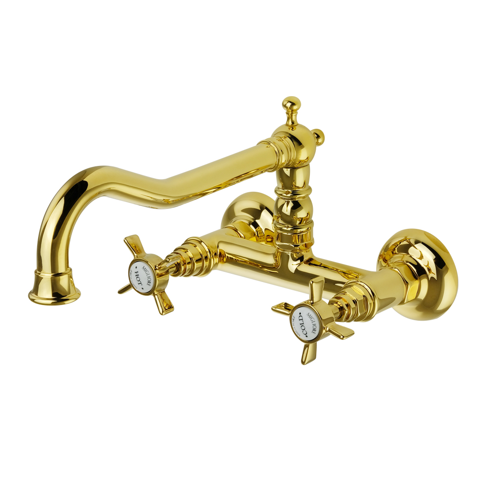 Migliore Princeton Cucina Смеситель для кухни настенный, цвет: золото 18280