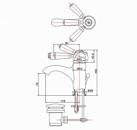 Burlington Chelsea Curved Смеситель для раковины на 1 отв, излив 7,8h см, цвет: хром/белый глянец CH22